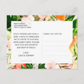 熱帯ピンクのフローラ緑のフロリダ移動 案内ポストカード (裏面)