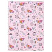 熱帯ピンクのメンフィスのスタイルパターン クリップボード (裏面)