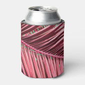 熱帯ピンクのヤシ離れの背景 缶クーラー (缶正面)