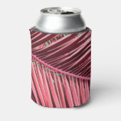 熱帯ピンクのヤシ離れの背景 缶クーラー (缶裏面)