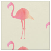 熱帯ピンクの水彩フラミンゴスパターン ファブリック (クローズアップ)