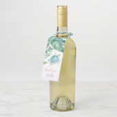 熱帯ピンクの水色のウミガメの好意 ボトルネックタグ (アングル)