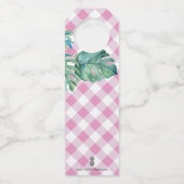 熱帯ピンクの水色のウミガメの好意 ボトルネックタグ (裏面)