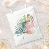 熱帯ピンクの緑結婚の葉 フェイバーバッグ (クリップ留めされた状態)