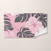 熱帯ピンクの花のパターン バスタオルセット (ハンドタオル)