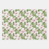 熱帯ピンクの花ヤシ結婚の木 ラッピングペーパーシート (正面3)