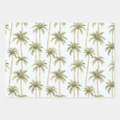 熱帯ピンクの花ヤシ結婚の木 ラッピングペーパーシート (正面2)