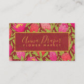 熱帯ピンクの花柄 名刺 (正面)