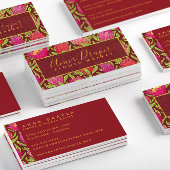 熱帯ピンクの花柄 名刺