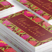 熱帯ピンクの花柄 名刺