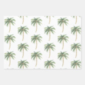 熱帯ピンクの花金ゴールドヤシ結婚の木 ラッピングペーパーシート (正面3)