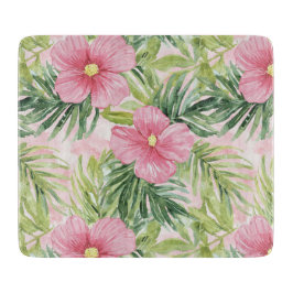 熱帯ピンクの花 カッティングボード