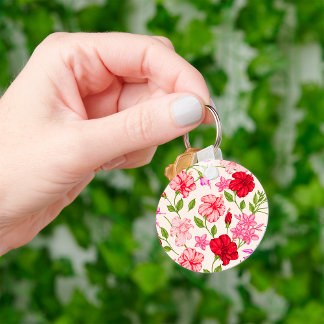熱帯ピンクの花 キーホルダー