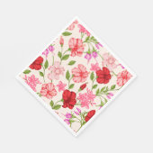 熱帯ピンクの花 スタンダードランチョンナプキン (角)