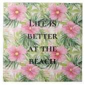 熱帯ピンクの花 タイル (正面)