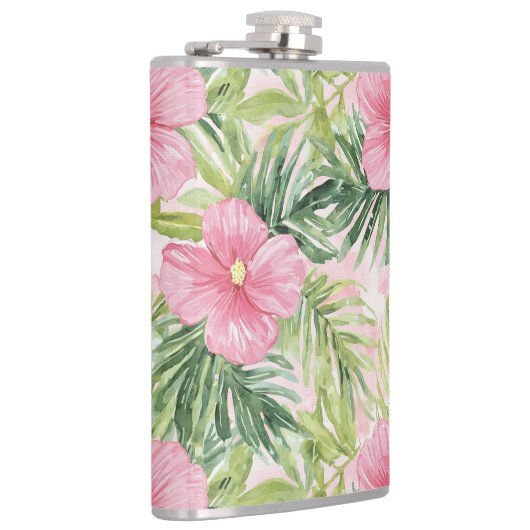 熱帯ピンクの花 フラスク (右)