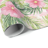 熱帯ピンクの花 ラッピングペーパー (ロールコーナー)