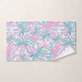 熱帯ピンクの葉 バスタオルセット (ハンドタオル)