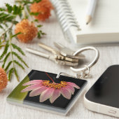 熱帯ピンクの蘭 キーホルダー (正面右)