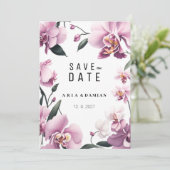 熱帯ピンクエレガントの蘭フローラ保存日 招待状 (スタンド正面)