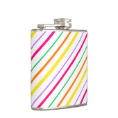 熱帯ピンクグリーンオレンジ黄ストライプ色 フラスク (右)
