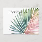 熱帯ピンクグリーン葉 ポストカード (正面)