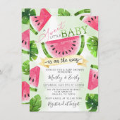 熱帯ピンクスイカ赤ちゃんシャワー招待状 招待状 (正面/裏面)