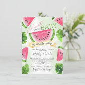 熱帯ピンクスイカ赤ちゃんシャワー招待状 招待状 (スタンド正面)