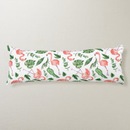 熱帯ピンクフラミンゴパターンv2 ボディピロー