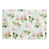 熱帯ピンクフラミンゴフローラ 枕カバー (裏面)