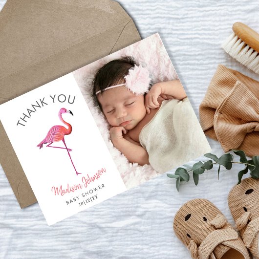 熱帯ピンクフラミンゴ |ありがとうございます ポストカード