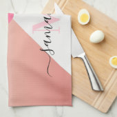 熱帯ピンクフラミンゴ キッチンタオル (四つ折り)