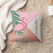 熱帯ピンクフラミンゴ クッション (ブランケット)
