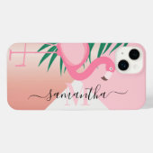 熱帯ピンクフラミンゴ iPhoneケース (裏面横)