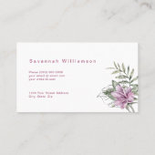 熱帯ピンクフローラカスタマイズ 名刺 (裏面)