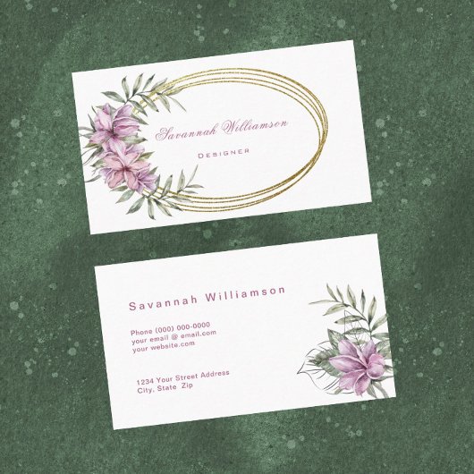 熱帯ピンクフローラカスタマイズ 名刺