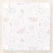 熱帯ピンクメンフィススタイルパターン ガラスコースター (裏面)