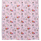 熱帯ピンクメンフィススタイルパターン シャワーカーテン (正面)