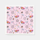 熱帯ピンクメンフィススタイルパターン スタンダードカクテルナプキン (正面)