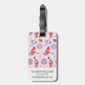 熱帯ピンクメンフィススタイルパターン ラゲッジタグ (裏面縦)