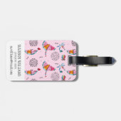 熱帯ピンクメンフィススタイルパターン ラゲッジタグ (裏面横)