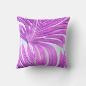 熱帯ピンクヤシの木の葉パターン クッション (裏面)