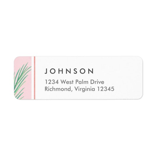 熱帯ピンク差出人住所ラベル ラベル (正面)