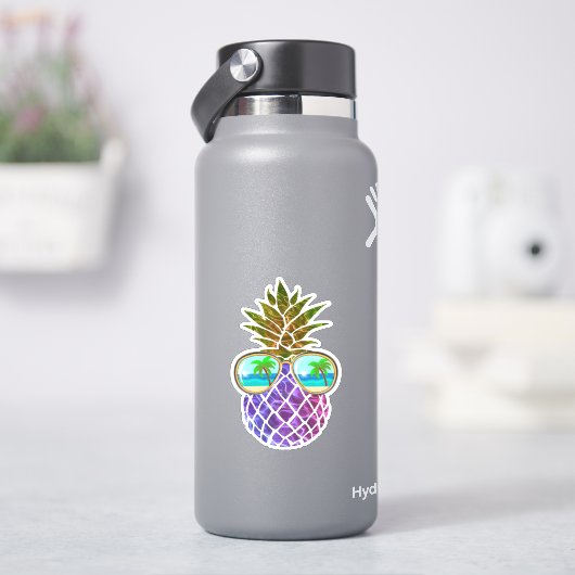 熱帯ピンク紫パイナップル シール (HydroFlask)