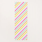 熱帯ピンク緑オレンジ色の黄色ストライプの色。当たり ヨガマット (裏面)
