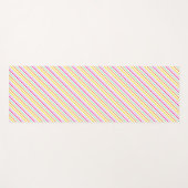 熱帯ピンク緑オレンジ色の黄色ストライプの色。当たり ヨガマット (正面(横))