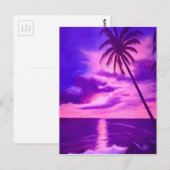 熱帯ピンク色の夕日 ポストカード (正面/裏面)