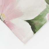 熱帯ピンク色の白い花 フリースブランケット (角)