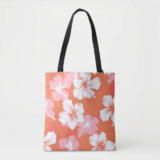 熱帯ピンク色の花 トートバッグ