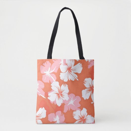 熱帯ピンク色の花 トートバッグ (正面)